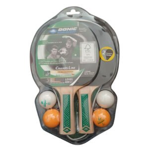 Set Ping Pong 2 Paletas 2 Fundas 4 Pelotitas Donic Champ 400
