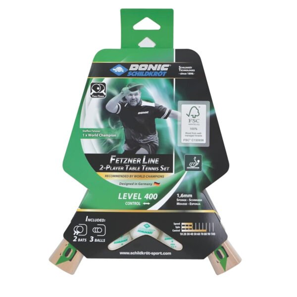 Set Ping Pong Donic 2 Paletas 3 Pelotitas Fetzner Tenis Mesa