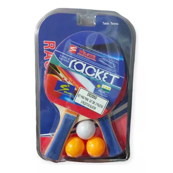 set ping pong de2050 1 Set Ping Pong 2 Paletas Y 3 Pelotitas En Blíster Welstar