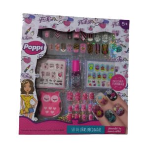 Set De Uñas Decoradas Postizas Super Completo Para Nenas