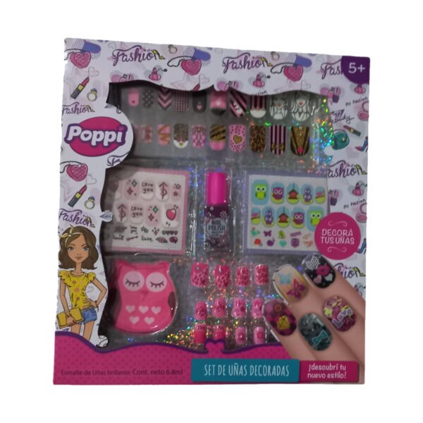 Set De Uñas Decoradas Postizas Super Completo Para Nenas