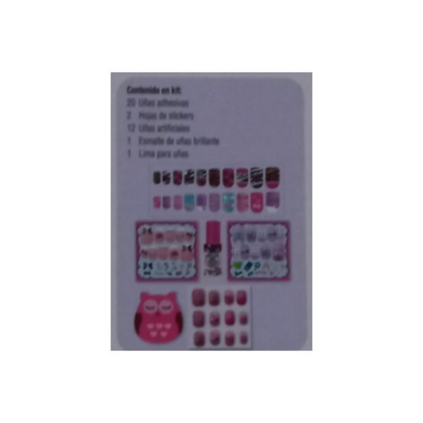 Set De Uñas Decoradas Postizas Super Completo Para Nenas
