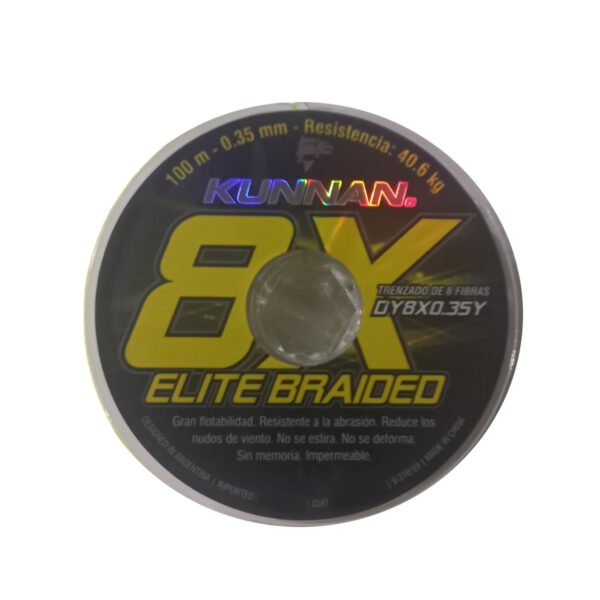 tanza multifilamento dy8x 0,35 amarillo 1 Multifilamento Kunnan Elite Braided 35mm 40.6kg 8 Filamentos