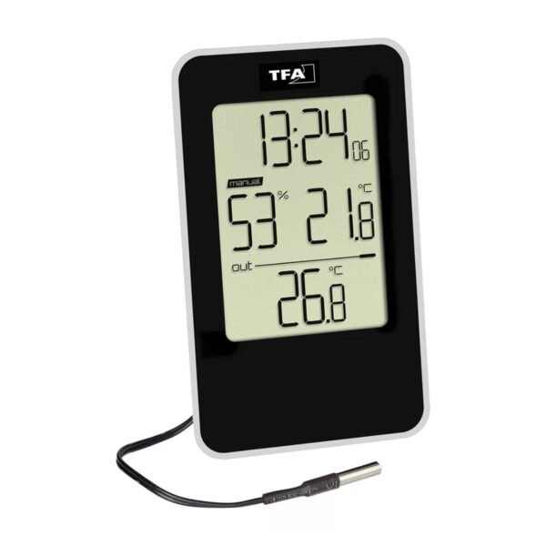 Termohigrometro Digital Reloj Sensor Tfa Triple Display