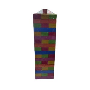 Juego Torre Apilable Madera De Colores 40 Cm Alto Con Dado
