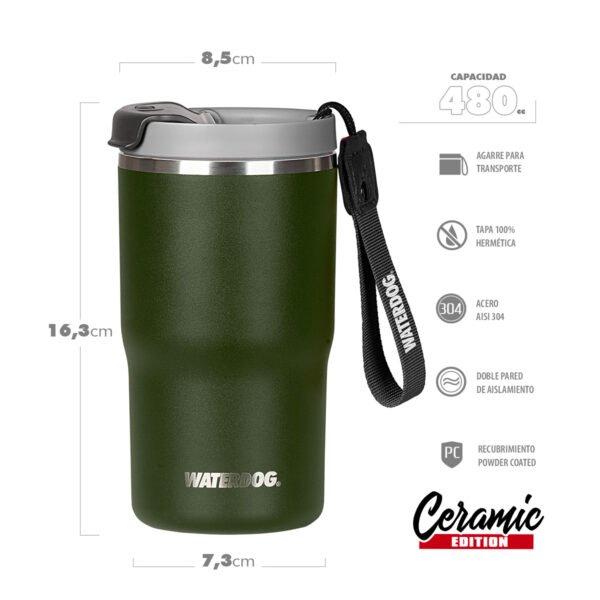 vaso clyde480 gm 2 Vaso Termico Waterdog Clyde 480 Hermetica Acero In Ceramica