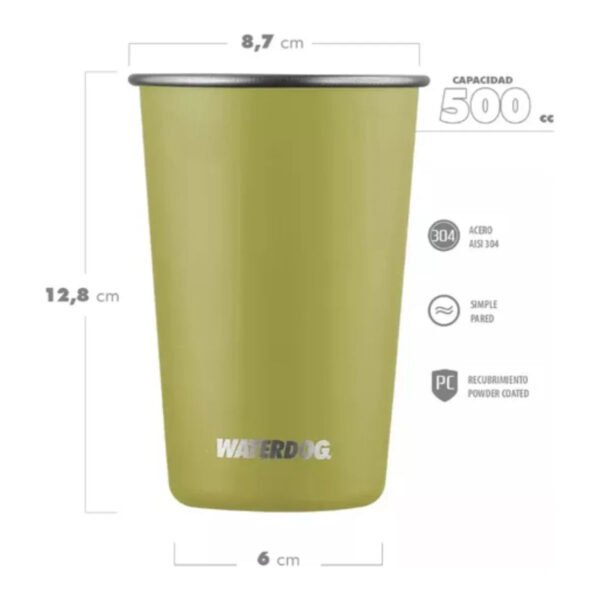 Vaso Acero Inoxidable Waterdog  Fita 500 Cc Jarro