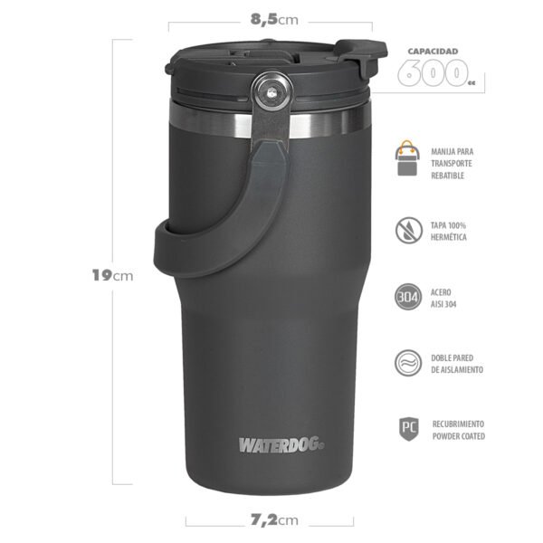 vaso zumo 900 dgf 2 Vaso Termico Acero Waterdog Zumo 900ml Doble Pico Manija