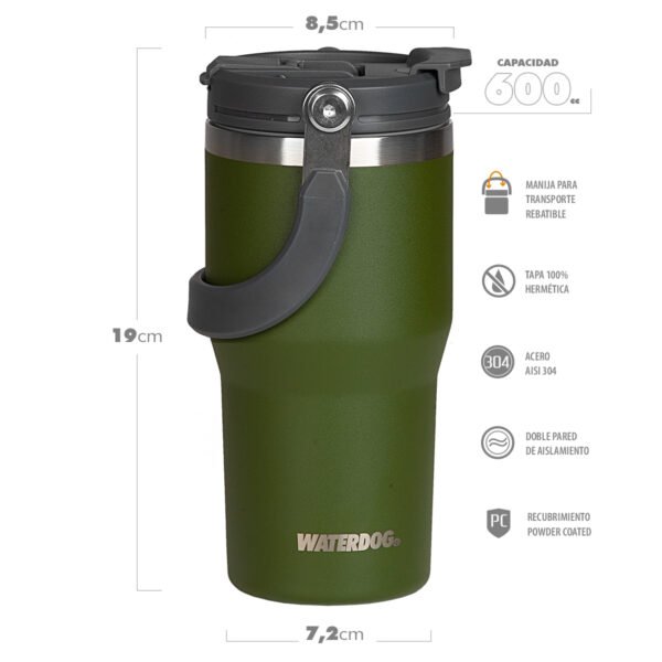 vaso zumo 900 gm 2 Vaso Termico Acero Waterdog Zumo 900ml Doble Pico Manija