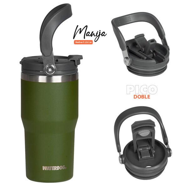 vaso zumo 900 gm 3 Vaso Termico Acero Waterdog Zumo 900ml Doble Pico Manija
