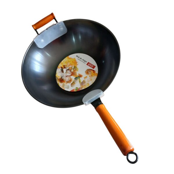 Wok De Chapa 34 Cm Antiadherente Cocina Mango De Madera