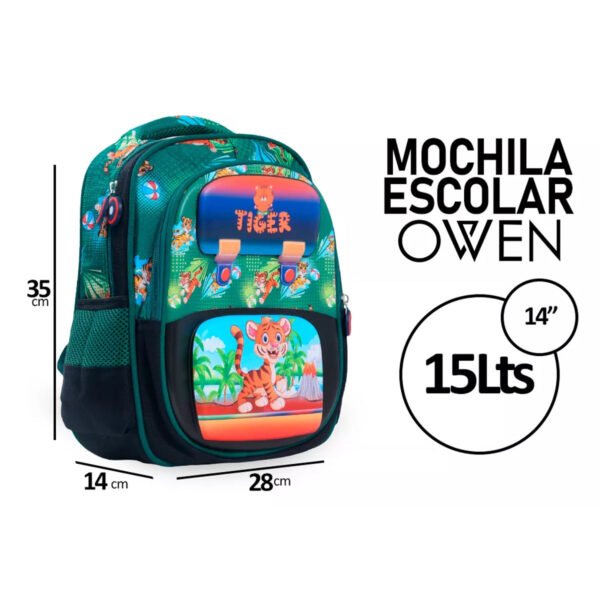 Mochila Escolar Niños Niñas Frente Con Relieve Porta Botella