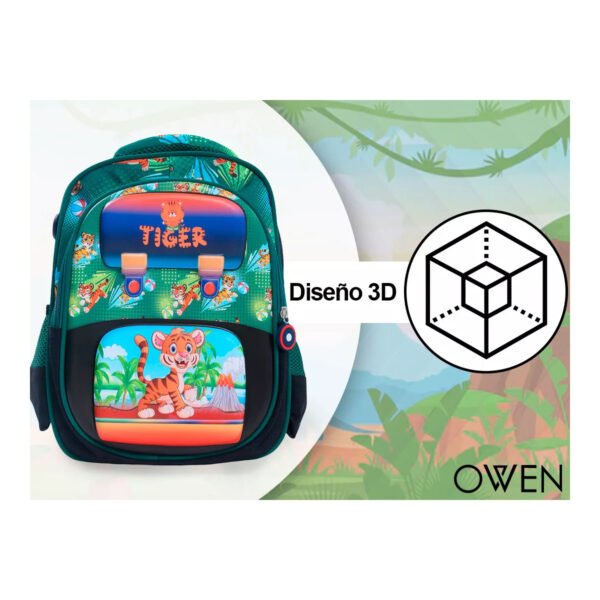 Mochila Escolar Niños Niñas Frente Con Relieve Porta Botella