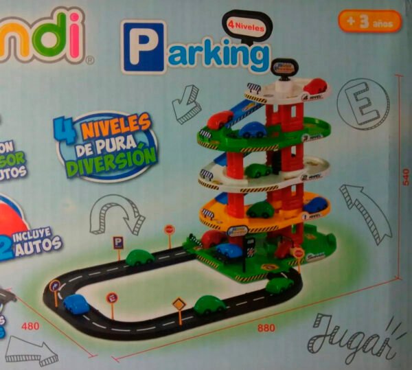 Garage 4 Niveles Con Pista Y 2 Autos De Regalo Parking Rondi