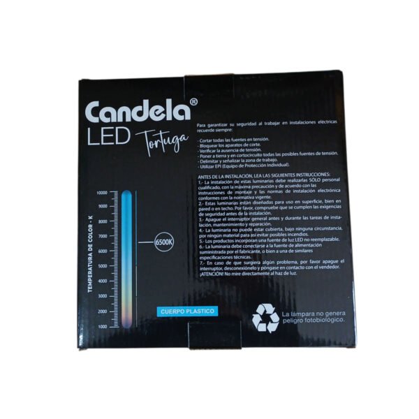 Tortuga Plafon Redonda Exterior 24w Luz Led Fría Candela