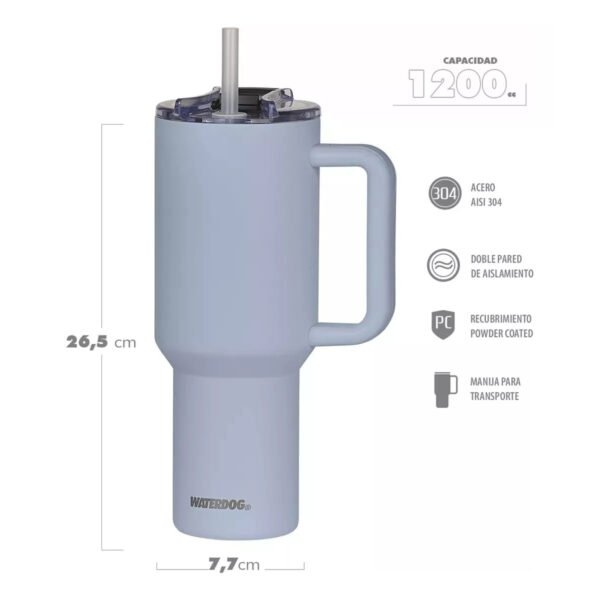 vaso cold 1200 lavanda lv 2 Vaso Con Manija Grande Termico Hermetico Tapa Sorbete 25 Cm