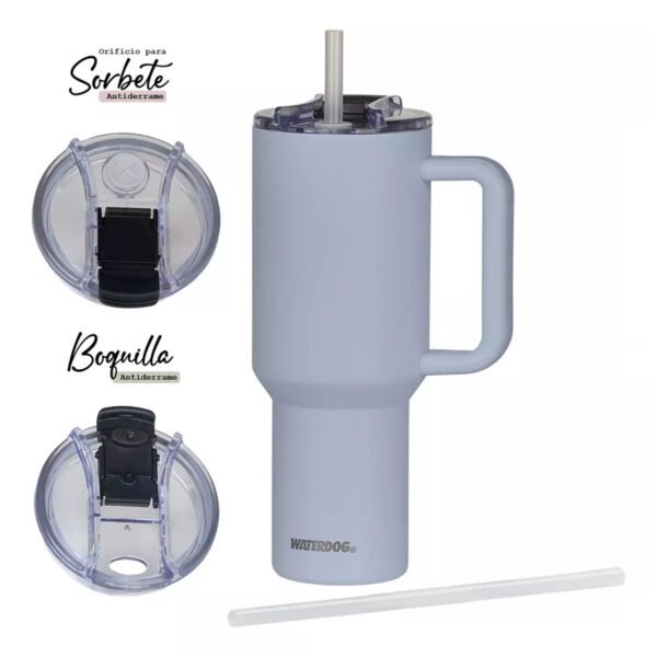 vaso cold 1200 lavanda lv 3 Vaso Con Manija Grande Termico Hermetico Tapa Sorbete 25 Cm