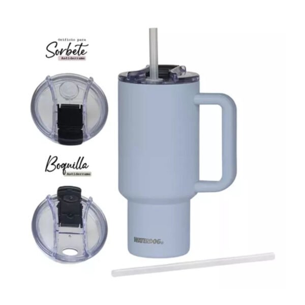 Vaso Con Manija Termico Tapa Sorbete Waterdog Cold 900 Ml