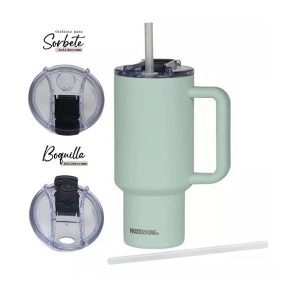 Vaso Con Manija Termico Tapa Sorbete Waterdog Cold 900 Ml