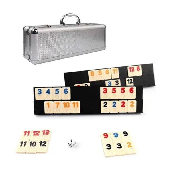 Juego De Mesa Rummy Burako Maletin Aluminio Fichas Bajo Relieve