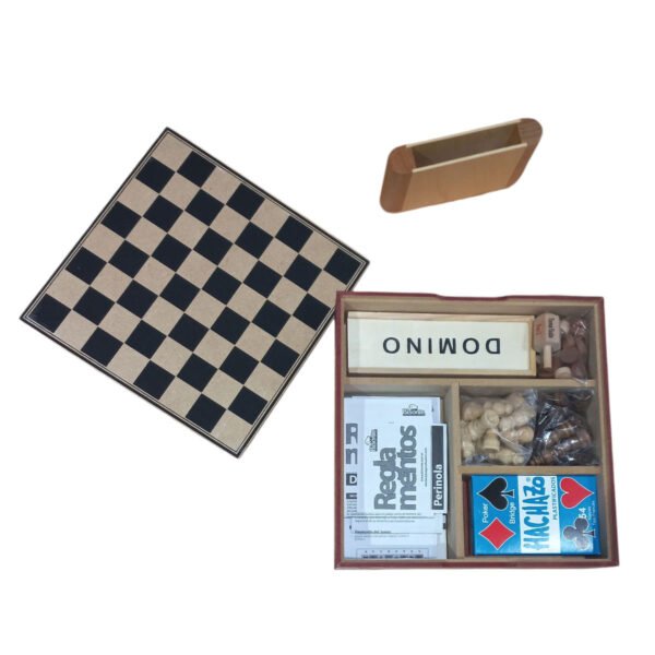 combinado 6 en 1 Set 6 Juegos En 1 Backgammon Ajedrez Naipes Domino Generala Bisonte