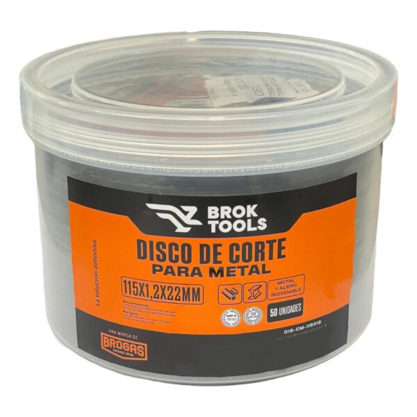 50 Discos De Corte Para Metal 115 x 1,2 Mm Amoladora Broktools
