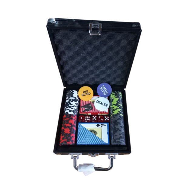 Fichero Poker 100 Fichas Numeradas Juego Maletin Aluminio Negro