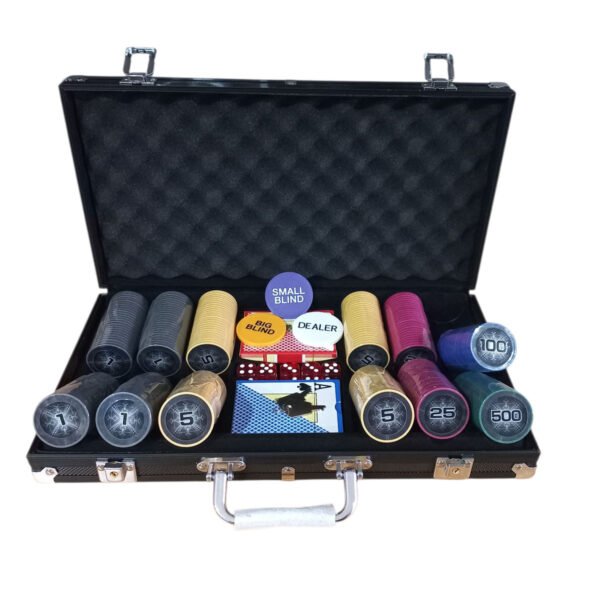 Fichero Poker 300 Fichas Numeradas Maletin Aluminio Negro Juego