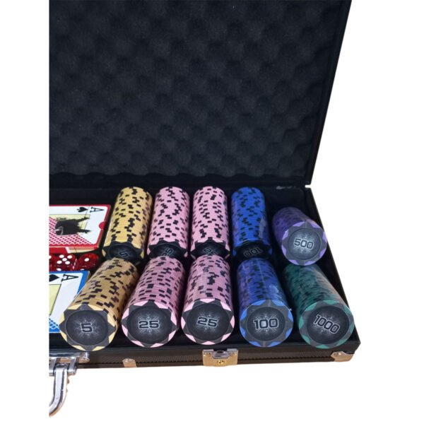 Fichero Poker 500 Fichas Maletin Aluminio Negro Numeradas Juego