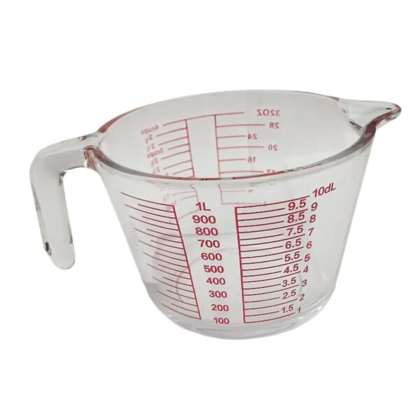Jarra Medidora Vidrio 1 Litro Vaso Medidor Vertedor Cocina