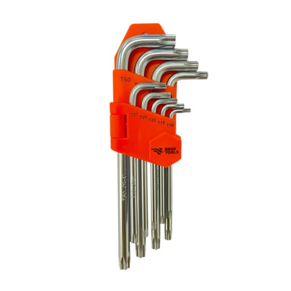 Kit Llaves Torx 9 Piezas Acero Templado T10 A T50 Herramientas Broktools
