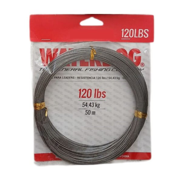 Leader Pesca Waterdog 120 Lbs 50 Metros Alambre Cable Acero