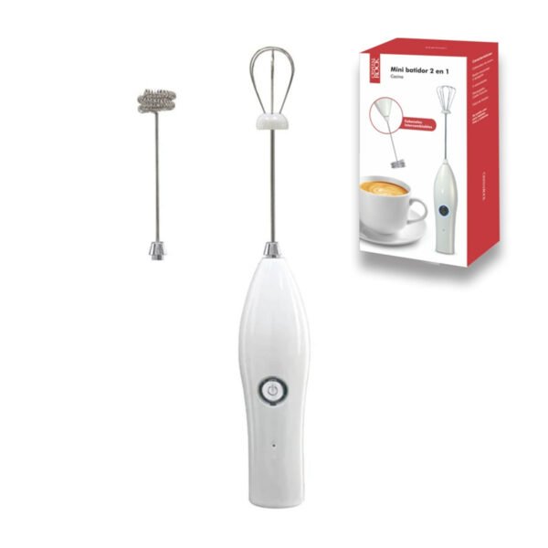 Batidor Espumador De Leche Cafe 2 en 1 Inalambrico Recargable Usb 3 Velocidades
