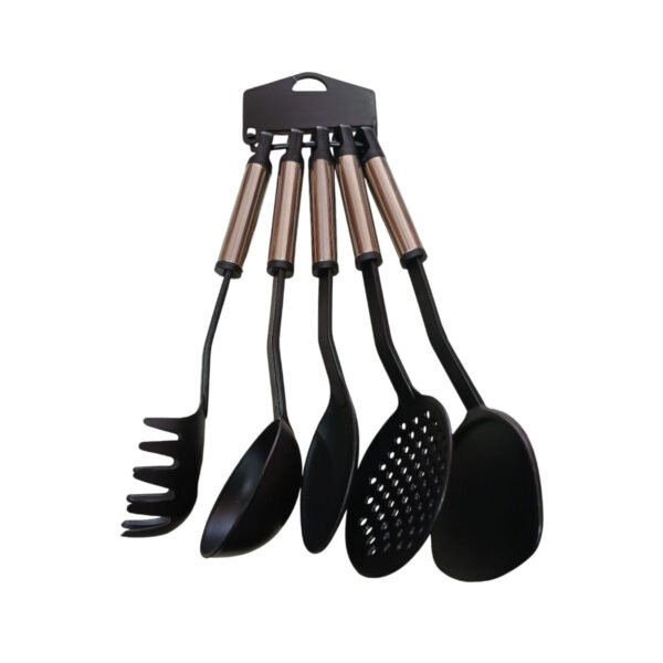 Set 5 Utensilios De Cocina Teflon Mango Acero Crystal Rock