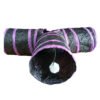 tunel gato p302 violeta 1 Tunel Para Gatos En T 3 Salidas Juguete Mascota Plegable