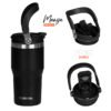 vaso zumo 600 negro 3 Vaso Termico Acero Inoxidable Zumo 600 Ml Manija Waterdog