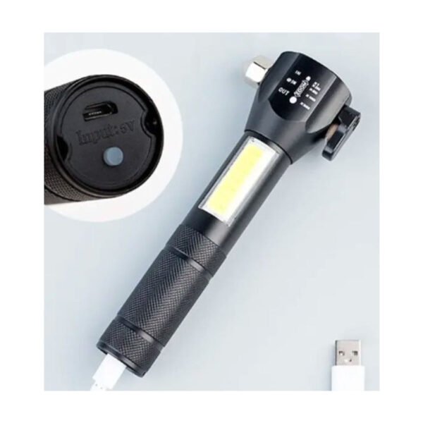 linterna ALP-EN-08 3 Linterna Tactica Luz Led Con Martillo De Emergencia Recargable Alpaca