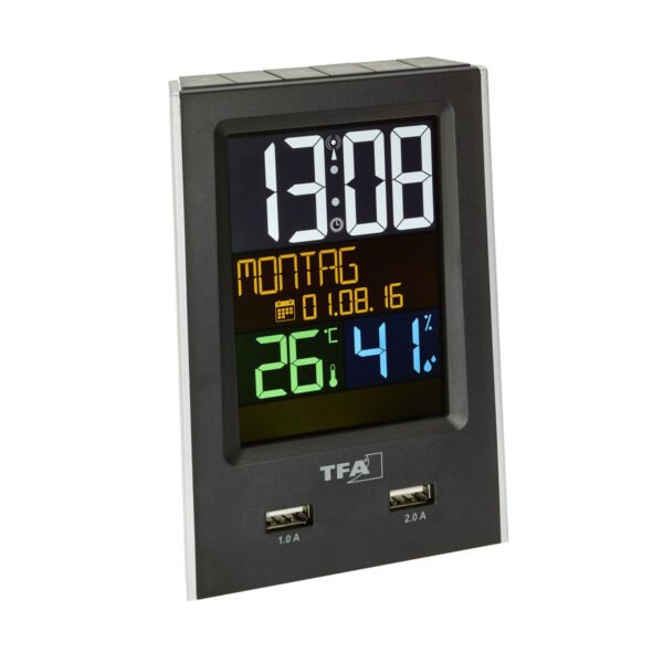 Reloj Despertador Termometro Con Función De Carga Usb