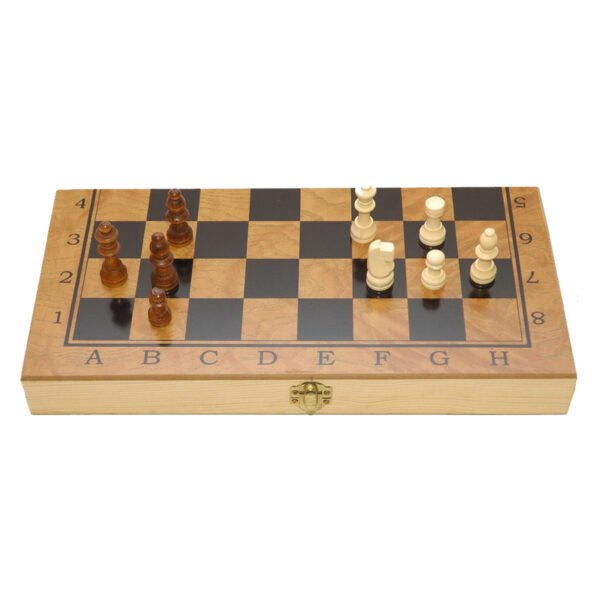 ajedrez GMP5001 6 Ajedrez Backgammon Damas 3 En 1 Madera Plegable Viaje Grande