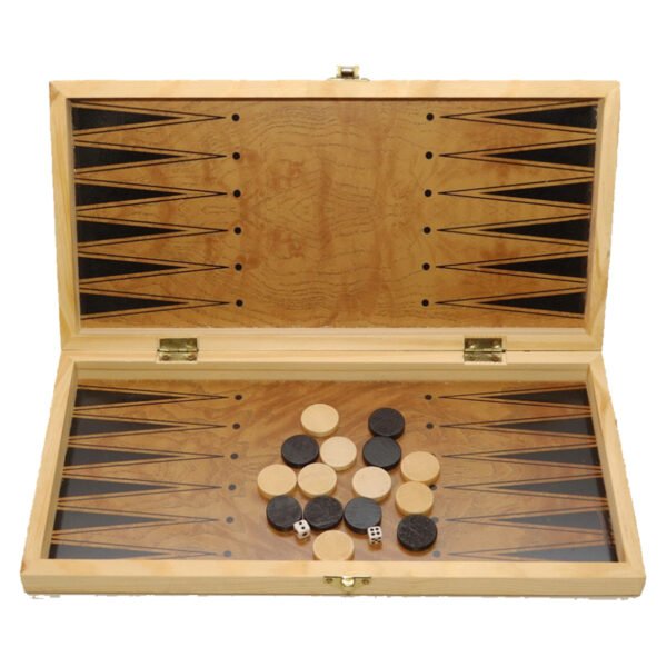 ajedrez GMP5001 7 Ajedrez Backgammon Damas 3 En 1 Madera Plegable Viaje Grande