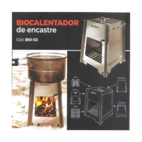 Bio Calentador Encastrable A Biomasa Para Camping Broksol