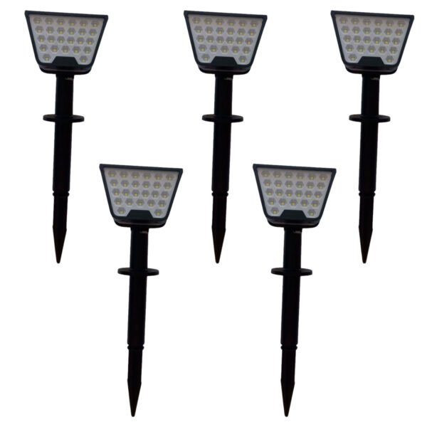 Estaca Solar Luz Led 2w Pack X 5 Jardin Parque Exterior