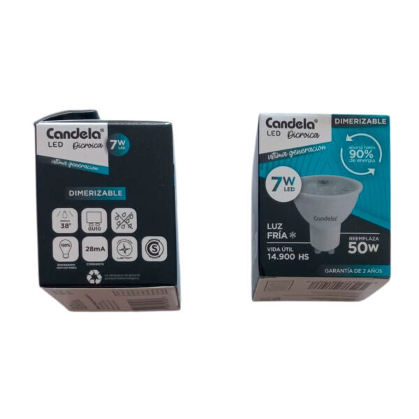 lampara 6815 4 Lampara Dicroica Led Pack X 5 Gu10 7w Reemplaza 50w Luz Fria