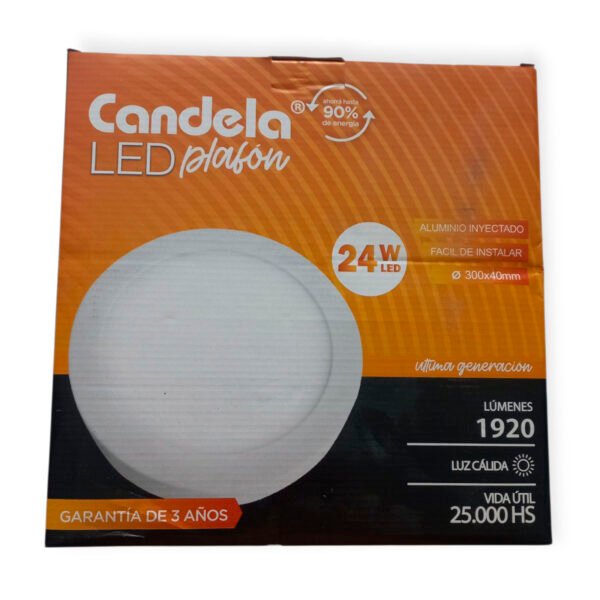 Plafon Led Redondo 30 Cm 24w Pack X 5 Luz Calida Candela