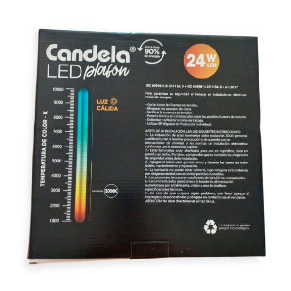 Plafon Led Redondo 30 Cm 24w Pack X 5 Luz Calida Candela