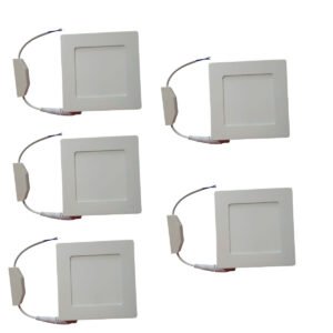 Set X 5 Plafon Led Backlight Cuadrado Base 6w Luz Fría Cande