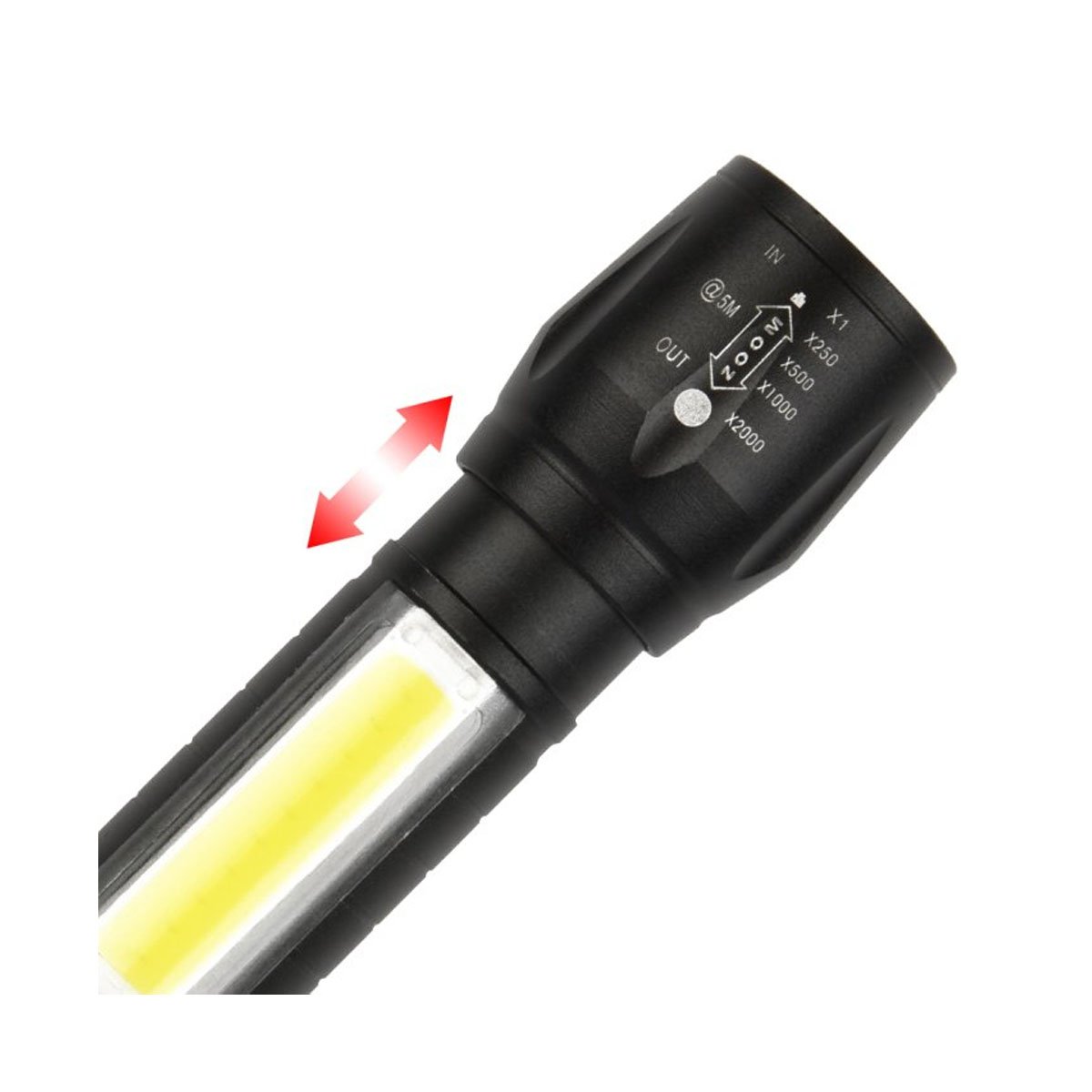 Mini Linterna Tactica Militar Led Recargable Usb Luz Zoom - Imagen 3