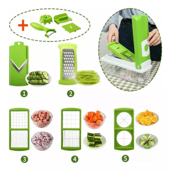 mandolina 57911040 3 Mandolina Cortador Frutas Verduras Con Accesorios Multiuso