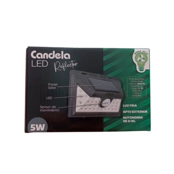 Pack 5 Reflector Solar 5w Luz Fria Led Sensor Movimiento Ext