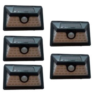 Pack 5 Reflector Solar 5w Luz Fria Led Sensor Movimiento Ext